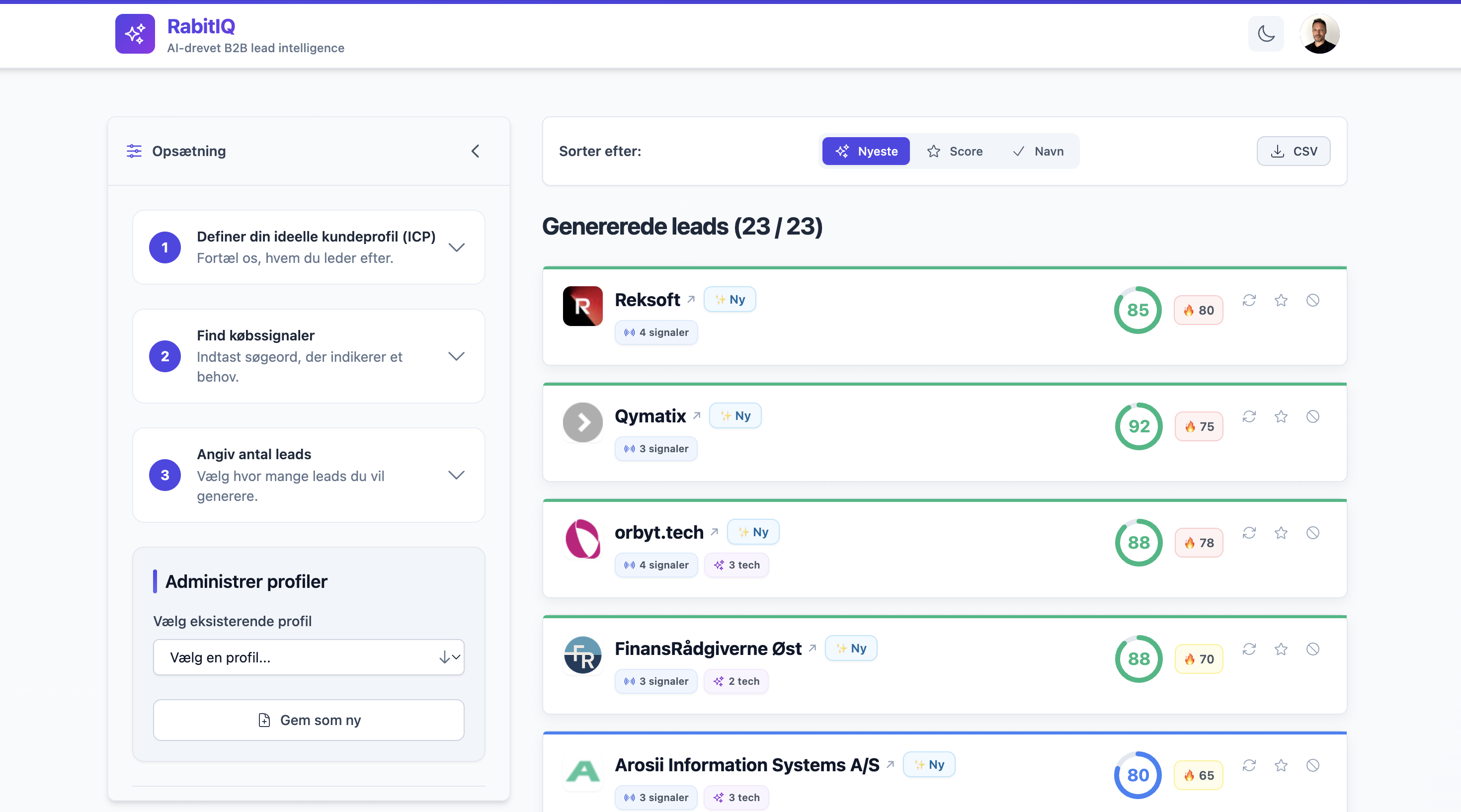 RabitIQ Platform Dashboard